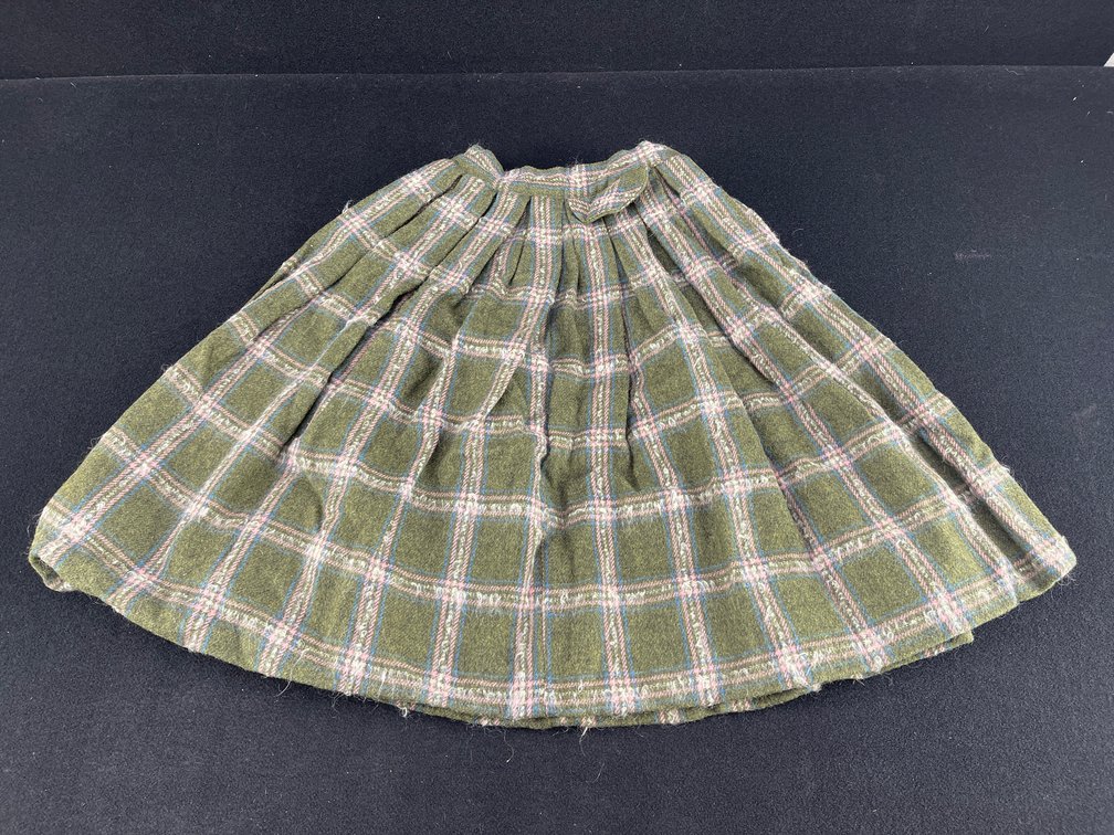 Vintage Green Wool Junior Womens Skirt
