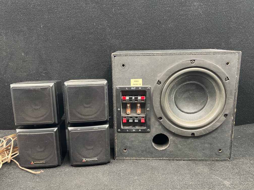 Sub Woofer, 2 Speakers, & Wires