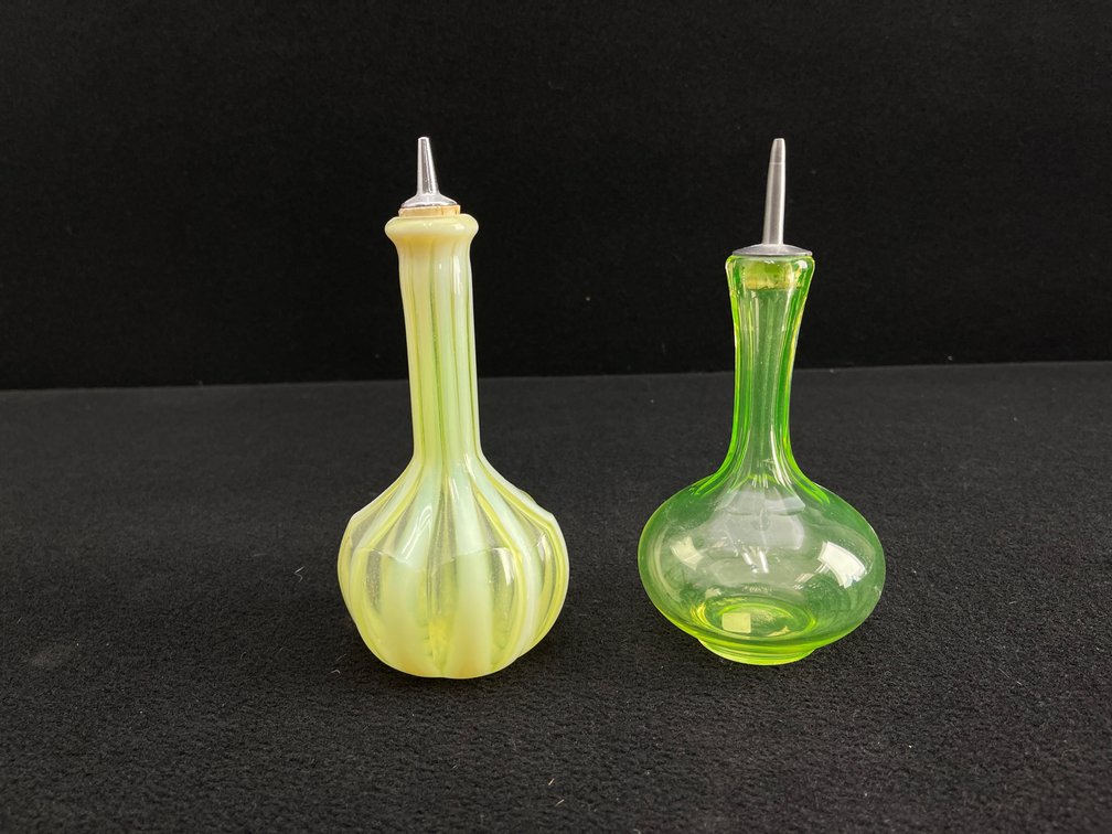 Uranium Glass Kitchen Bottles
