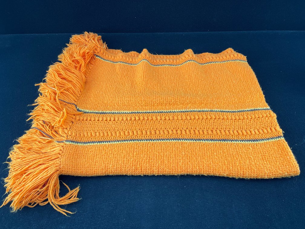 Bright Orange Knitted Blanket
