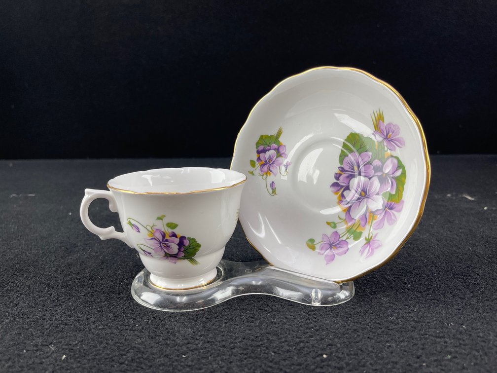 Royal Kent Bone China Violet Teacup Set