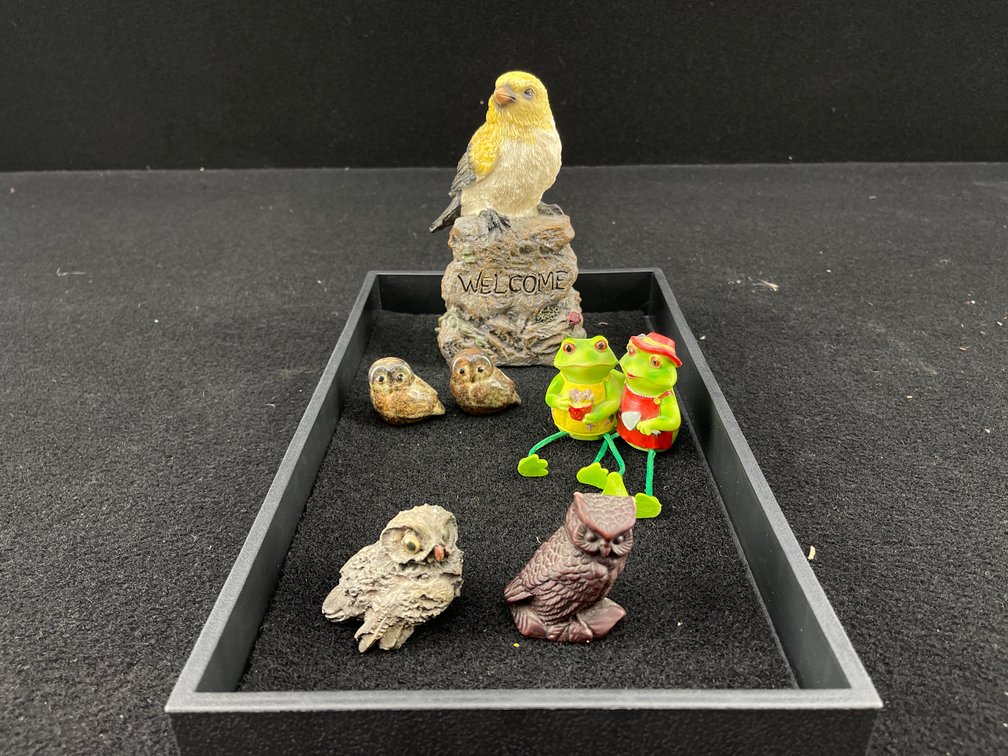 Bird and Frog Garden Decor