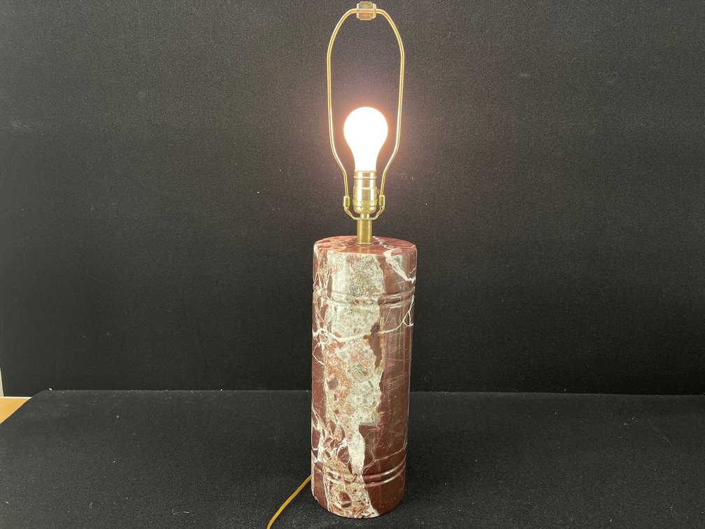 Maroon Marble Table Lamp
