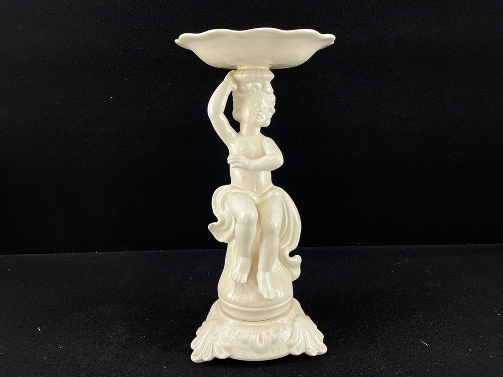 Vintage White Ceramic Cherub Pedestal