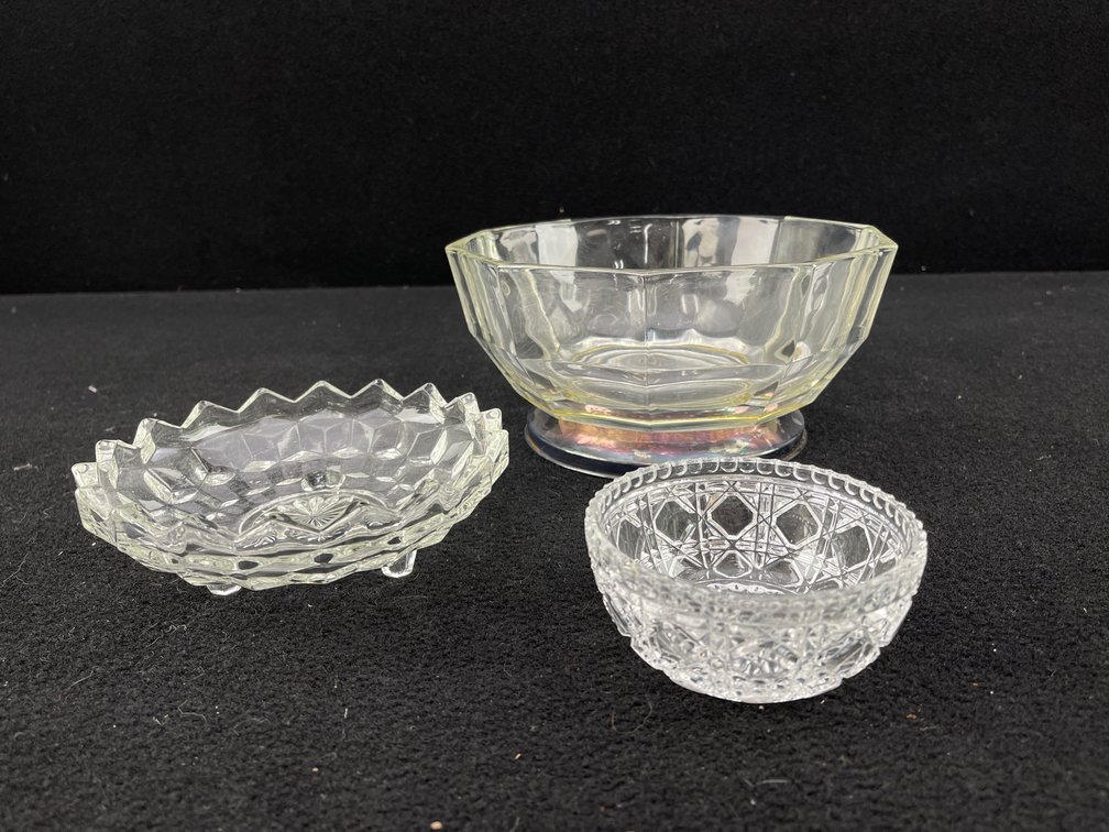 Vintage Cut Crystal and Glass Centerpiece Bowls