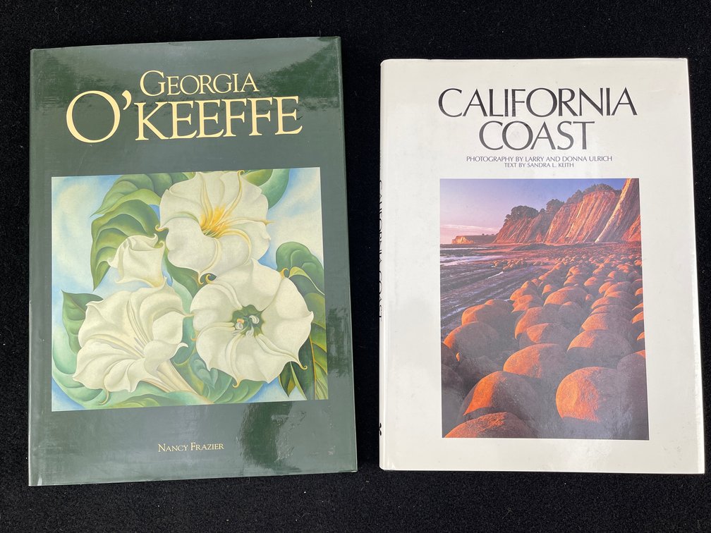 Large Books of California Coast Photography and Georgia O’Keeffe Artwork