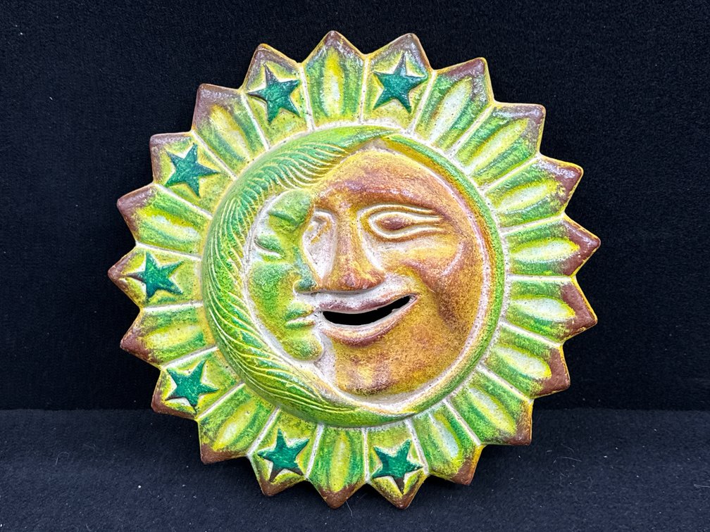 Plaster Sun & Moon Decoration