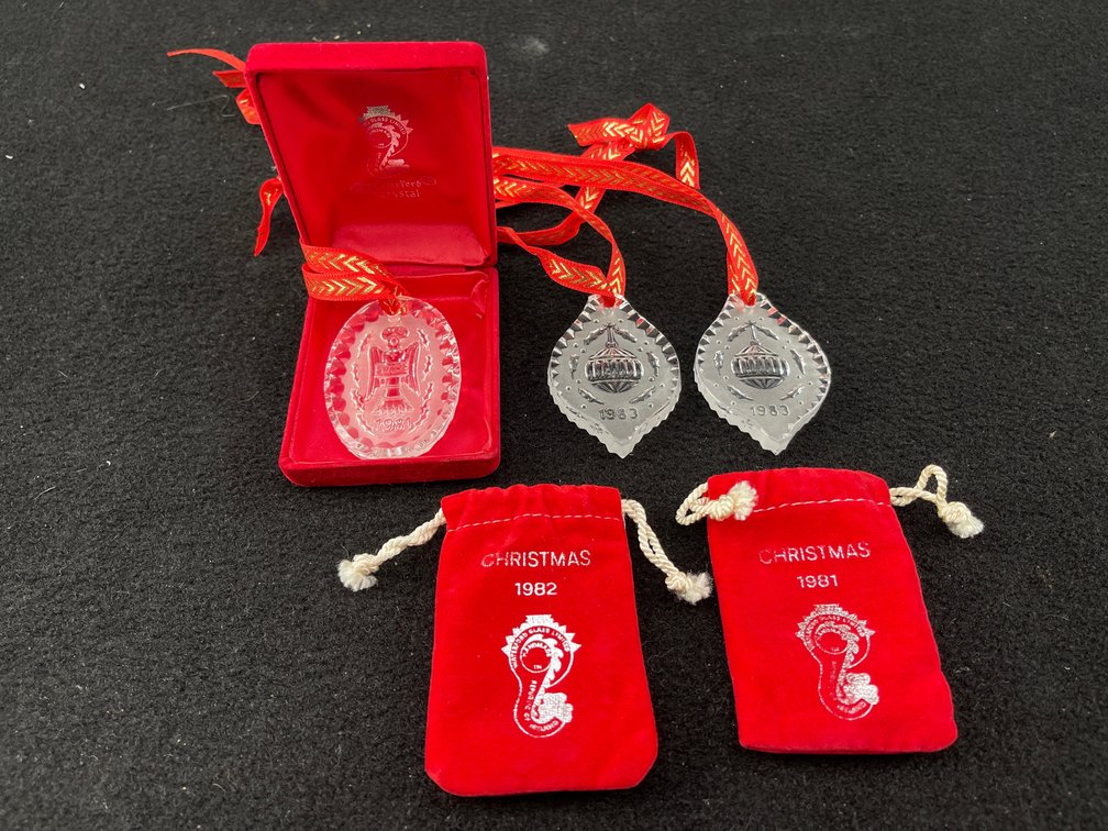 Waterford Crystal 1981 & 1983 Crystal Ornaments