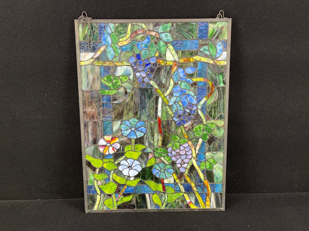 Large Stained Glass Floral Artwork