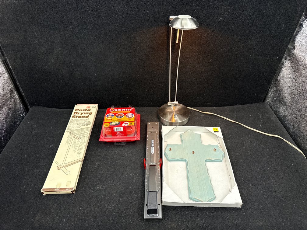 Pasta Drying Rack, Egglettes, Lamp, Cross, Stapler