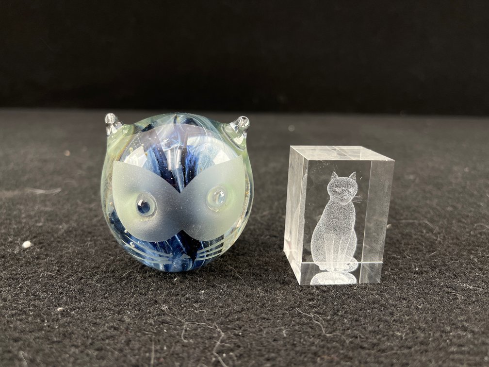 Vintage Glass Cat Figurines
