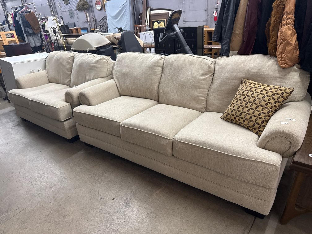Cream Couch and Love Seat
