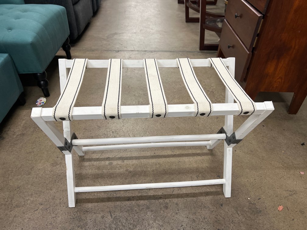 White Wooden Luggage Stand