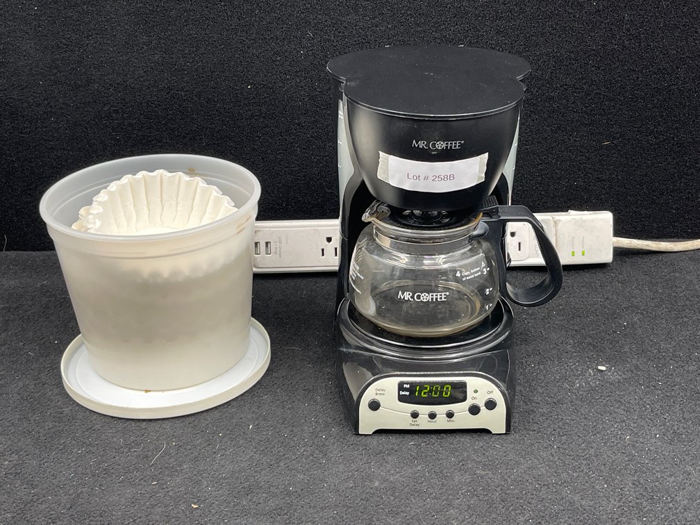Mr. Coffee Maker, & Tub of Filters