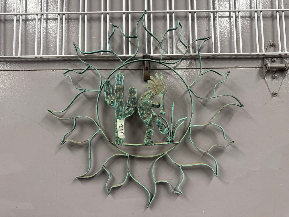 Metal Kokopelli Sun Wall Hanging