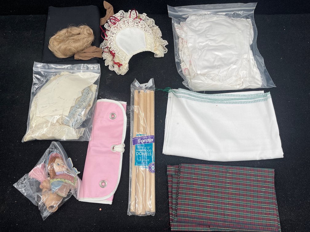 Fabirc, Doll Heads, Dowels, Patterns, Doll Cloths