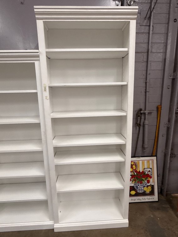 7ft White Bookcase