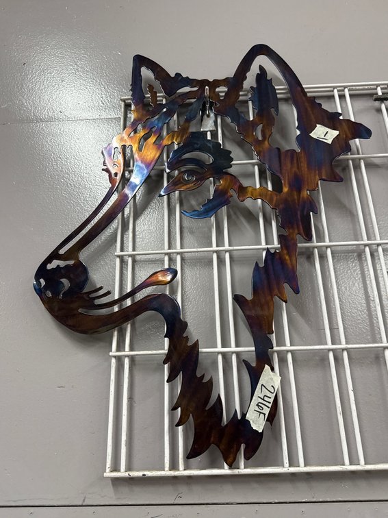 Metal Wolf Head Wall Art