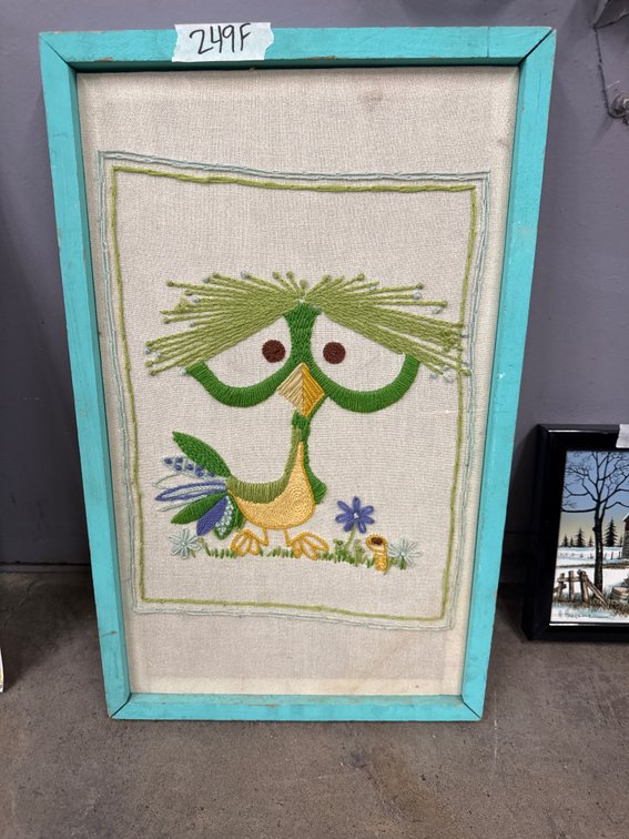 Mortimer Bird Crewel Embroidery Picture