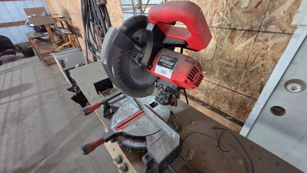 B&D Firestorm Compound Saw On Rolling Stand