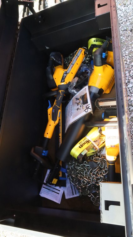 Wood Tuff Box w/ Cub Cadet Power Tools