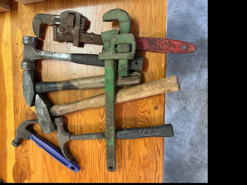 Hammers, pipe wrenches