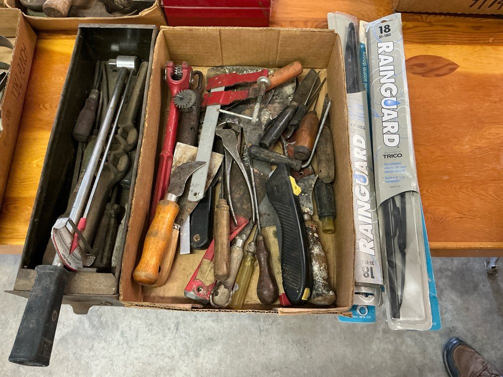 Putty knives, screwdrivers, various tools