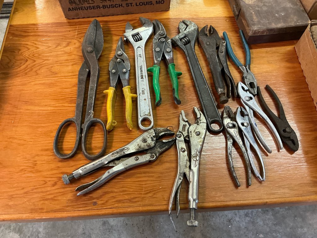 Pliers, crescent wrenches plus more