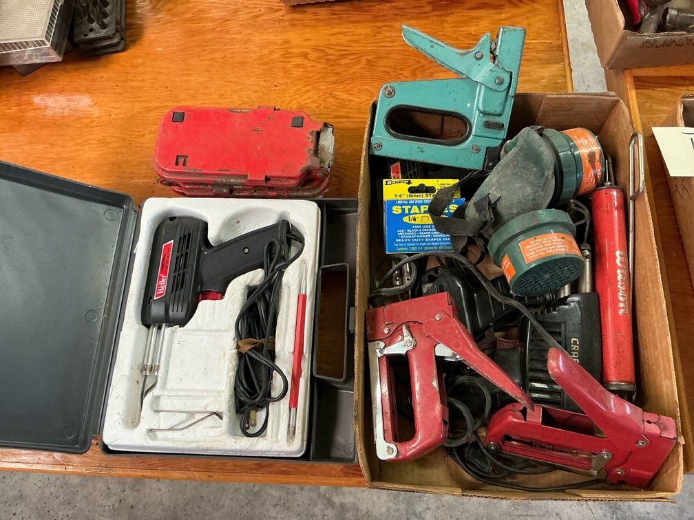 Staplers, solder gun plus more
