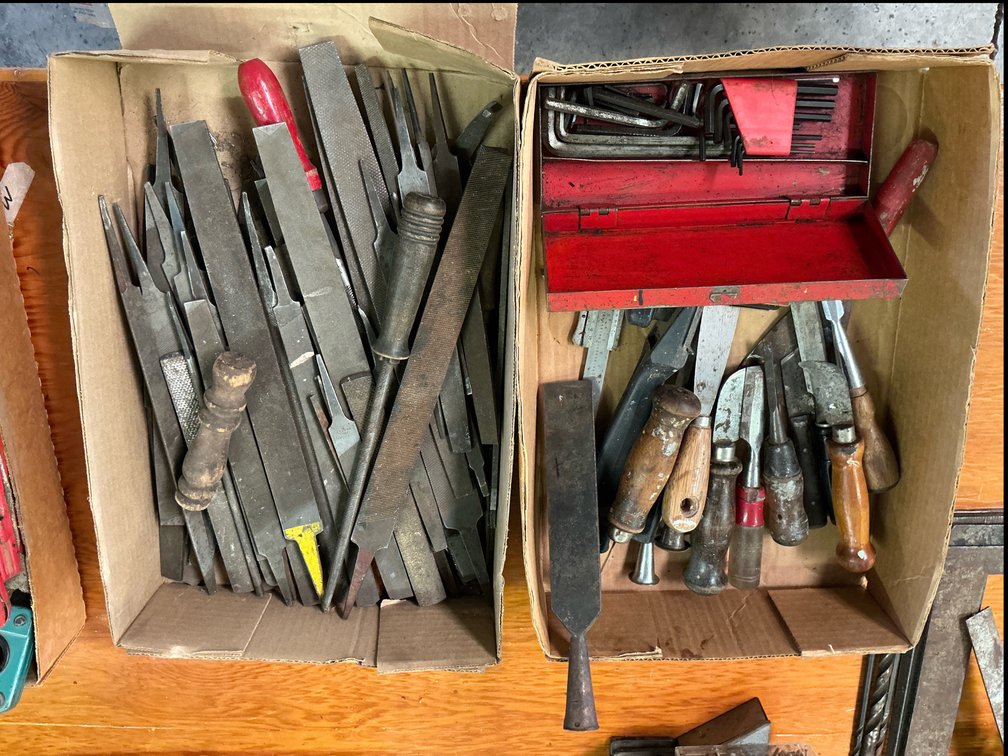 Files, chisels, carpet knives plus more