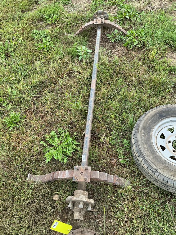 boat trailer axle and (2) ST175/80R13 tires on rim