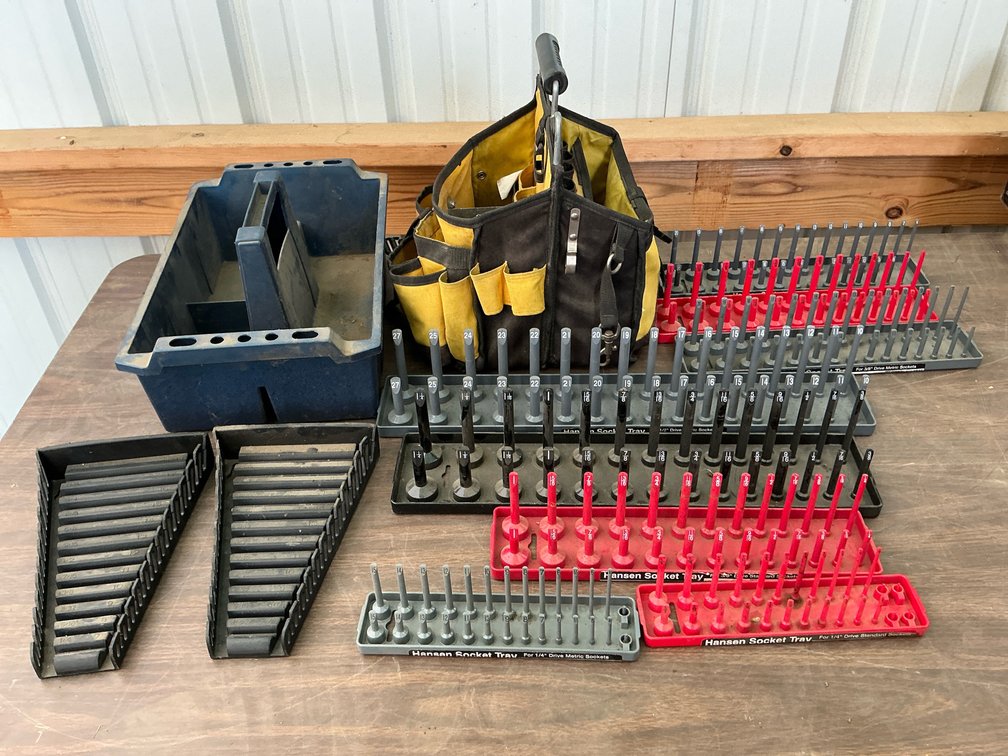 Tool organizers, misc wrench and socket trays,