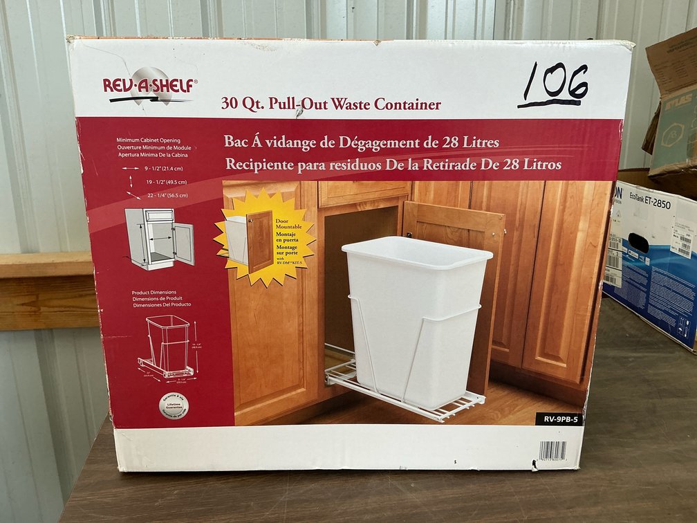 30 qt pull out waste container, NIB