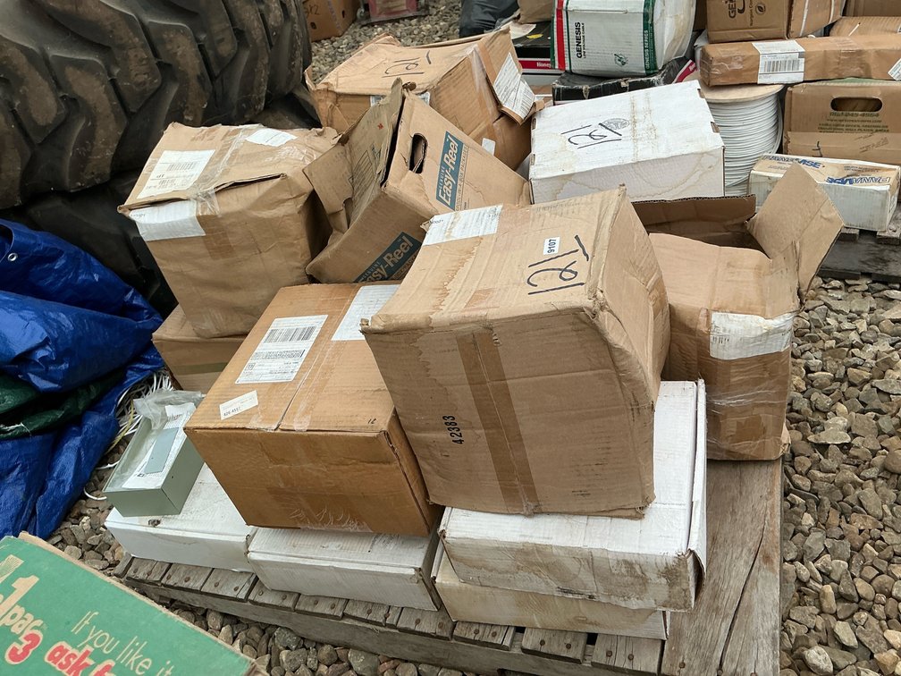 various surveillance wiring and junction boxes