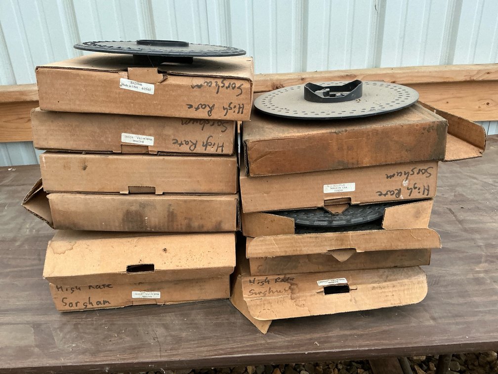 (24) John Deere High rate sorghum seed plates