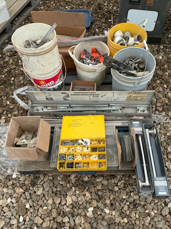 Door, parts, window and screen repair kit, glass panes plus other miscellaneous