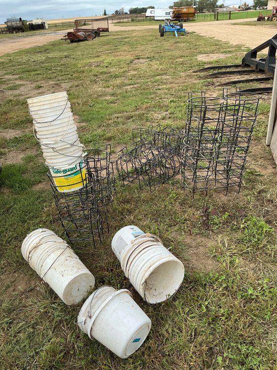 buckets and brackets/hangers for sheep, etc