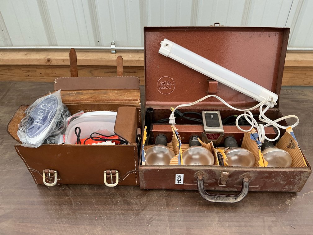 Ford trailer hitch, Acme movie lite and chainsaw sharperner