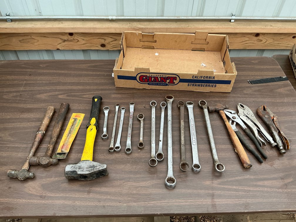 Hammers, various wrenches, vise grip