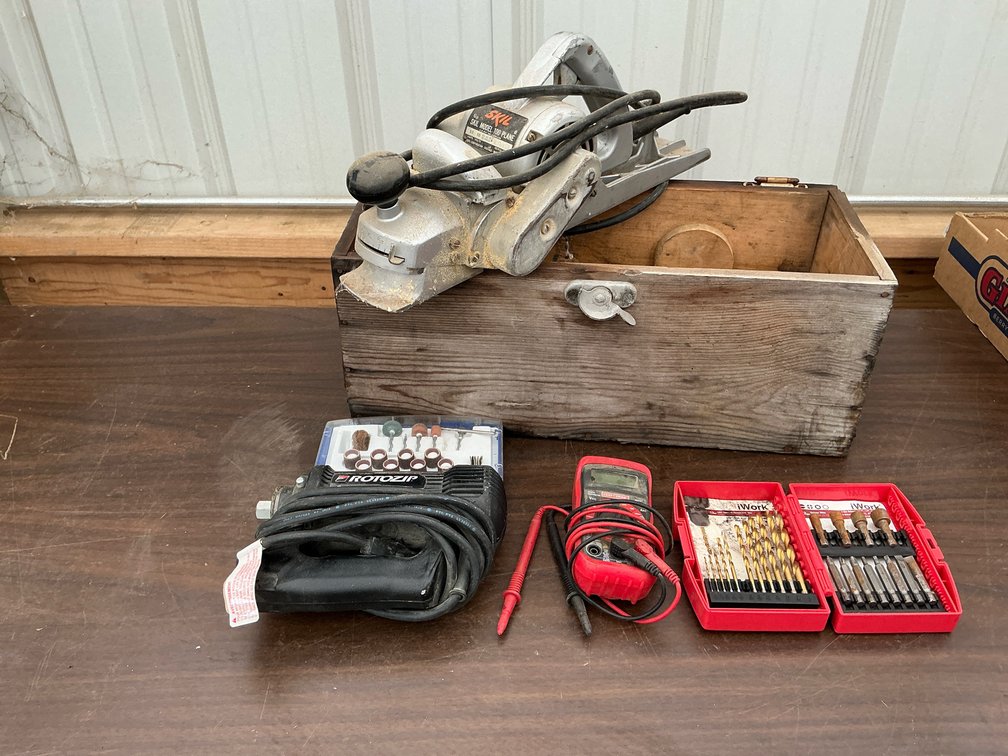 Skil planer, roto zip, drill bits, multi meter