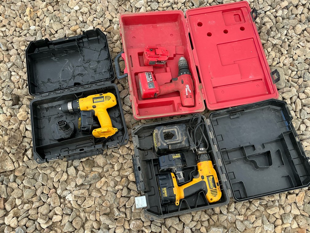 Drills, Dewalt and Milwaukee
