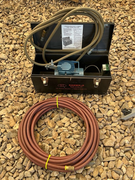 Air hose, air compressor in toolbox