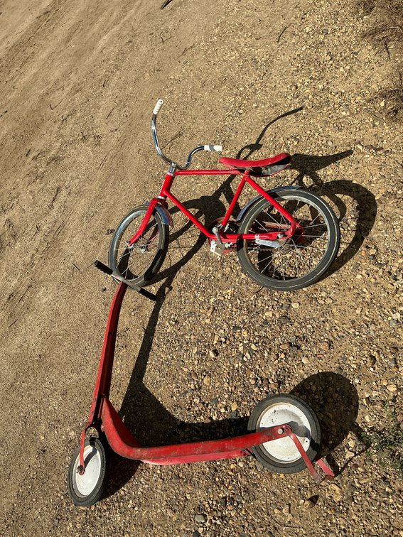 Vintage Radio scooter and bike