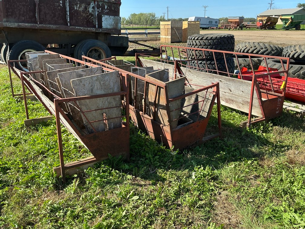 (3) metal fenceline sheep feeders