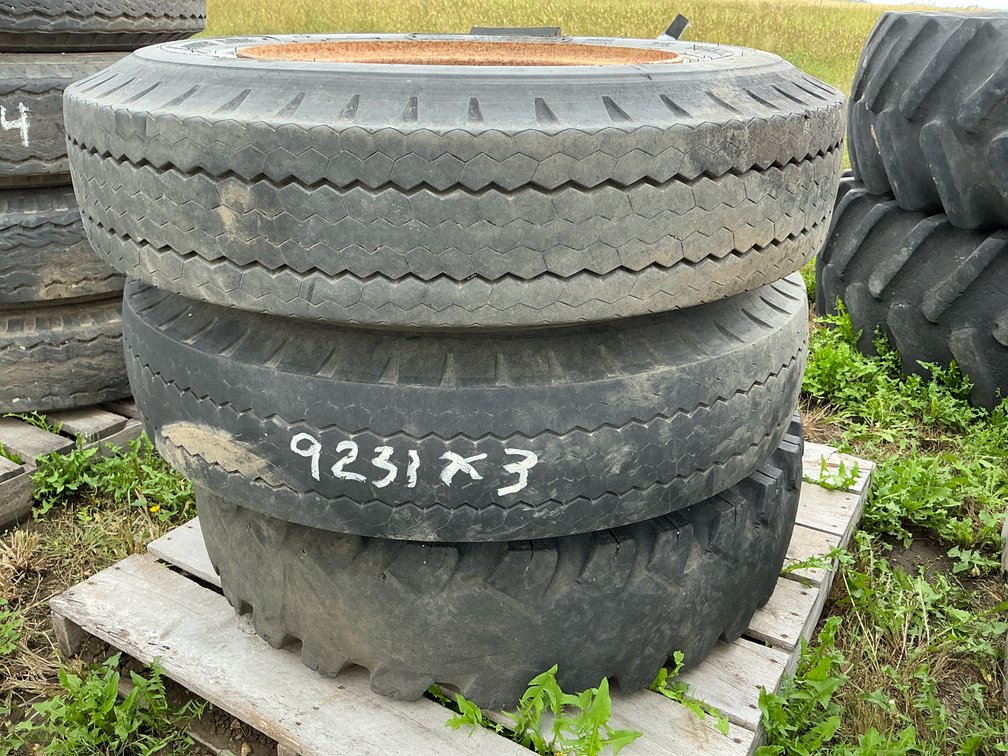 (3) Powerking 10.00-20 tires with Dayton rims