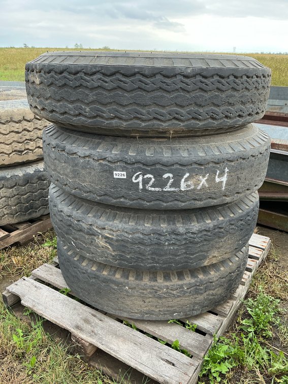 (4) 8.25-20 tires on Dayton rims