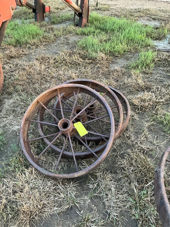 (3) small steel wheels plus (1) big steel wheel
