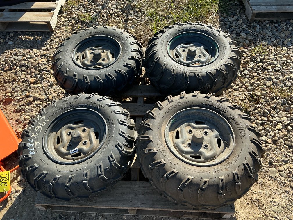 (4) 25x8-12 ATV tires & rims