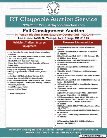 Image for Live Fall Consignment Auction