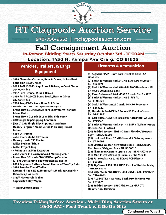 Image for Live Fall Consignment Auction